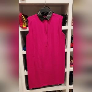 Gucci silk dress with leather collar Authentic